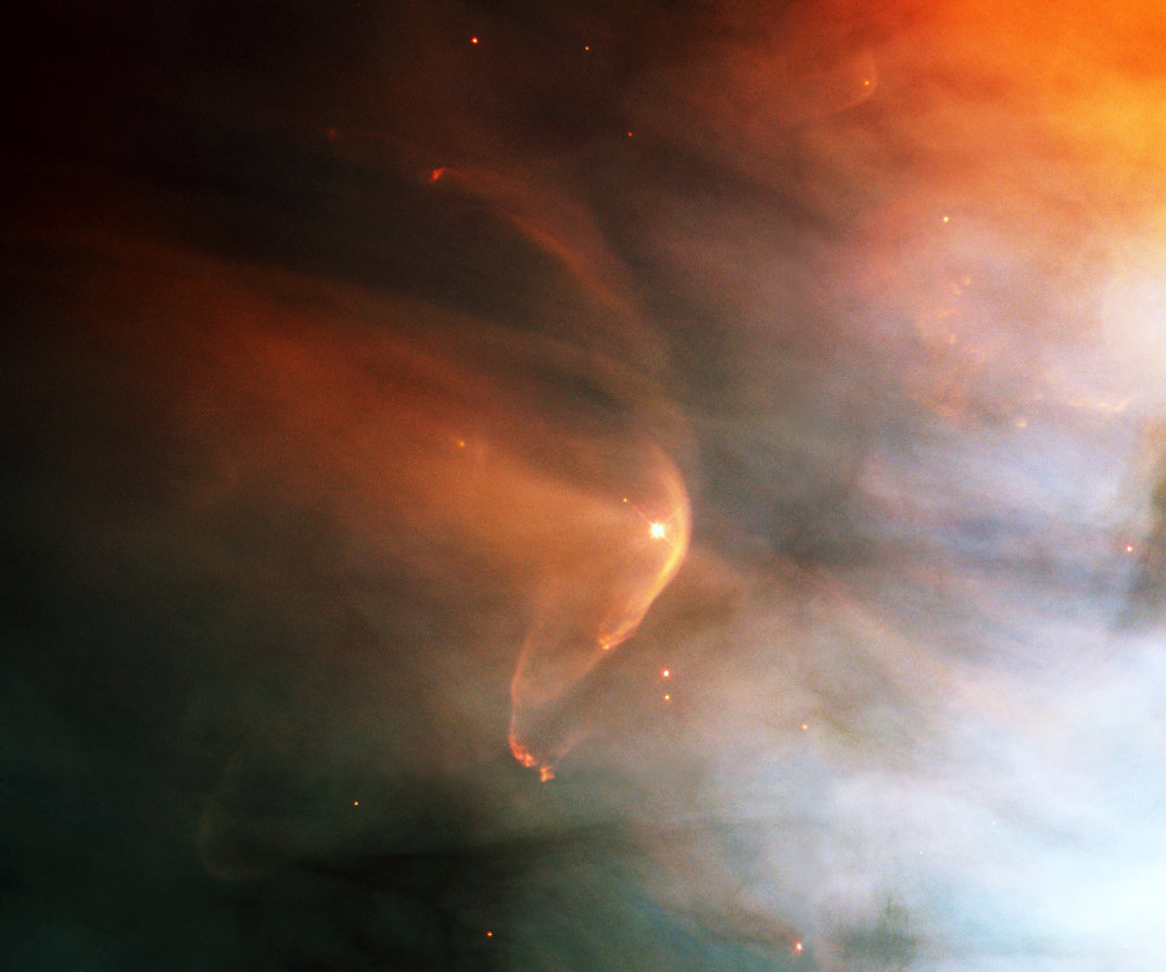 Bow Shock Near Young Star LL Orionis, par NASA Hubble Space Telescope, sous CC BY